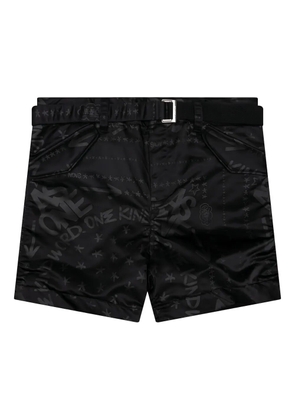 sacai x Eric Haze bandana-print belted shorts - Black