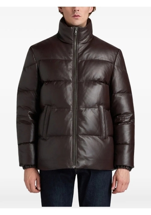 Bally leather puffer jacket - Brown