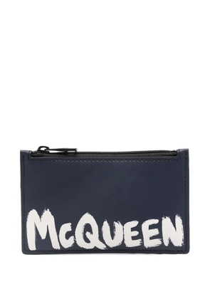 Alexander McQueen logo-print wallet - Blue