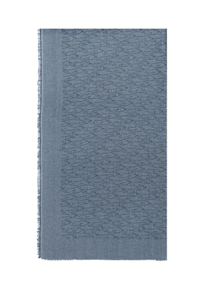 Paul & Shark logo-jacquard scarf - Blue