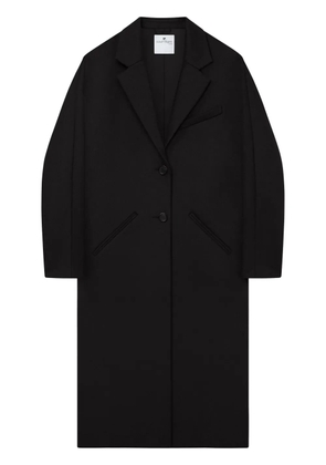 Courrèges Cocoon logo-appliqué coat - Black