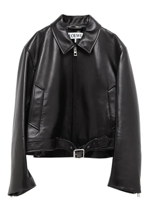 LOEWE belted leather jacket - Black
