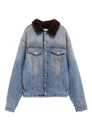 ERL shearling collar pocket jacket - Blue