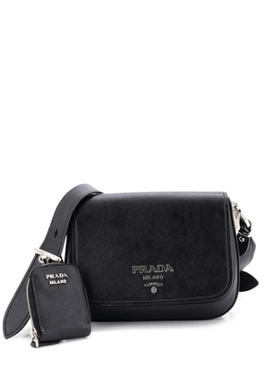Prada Pre-Owned Flap Shoulder Bag Saffiano Leather Small crossbody bag - Black