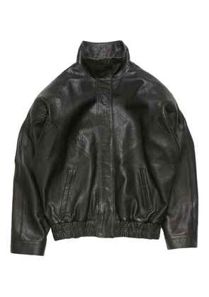 Acne Studios stand collar leather jacket - Black