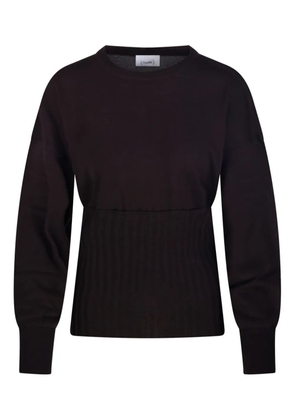 Nude ribbed-panel sweater - Brown