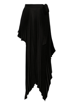 Peter Do Sliced pleated wrap skirt - Black