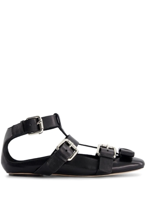 Giambattista Valli bow-detail leather ballet flats - Black