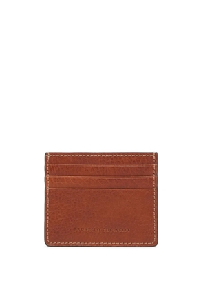Brunello Cucinelli embossed logo cardholder - Brown