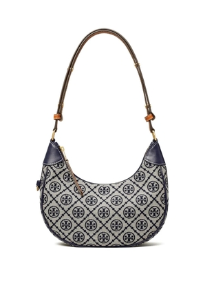 Tory Burch T Monogram Crescent shoulder bag - Blue