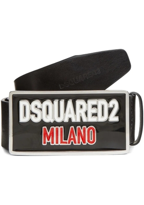 DSQUARED2 logo-plaque leather belt - Black