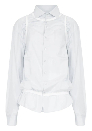 Maison Margiela four stitch-logo cotton shirt - Blue