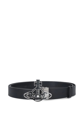 Vivienne Westwood Orb-buckle leather belt - Black
