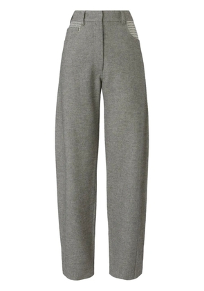 Genny mélange-effect trousers - Grey