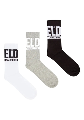 Diesel logo-detail socks (pack of three) - Black
