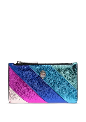 Kurt Geiger London Kensington diagonal-stripe metallic bifold wallet - Blue