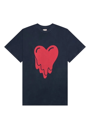 Emotionally Unavailable melting-heart logo T-shirt - Blue