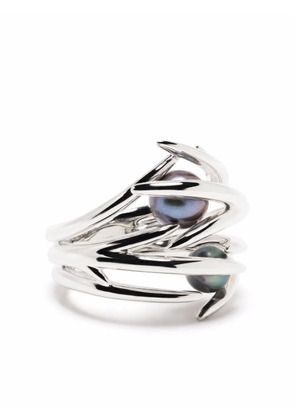 Shaun Leane Hook black pearl ring - Silver
