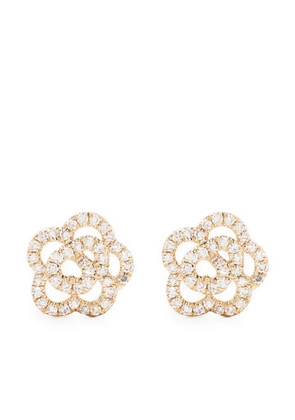 Ef Collection 14kt yellow gold Rose diamond stud earrings
