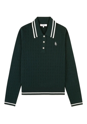 Sporty & Rich cable-knit striped polo shirt - Green