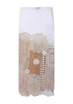 Marco Rambaldi crochet appliqué skirt - White