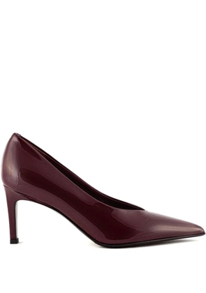 Sergio Levantesi 55mm pointed-toe patent leather pumps - Red