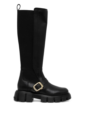 Love Moschino buckle knee-high boots - Black