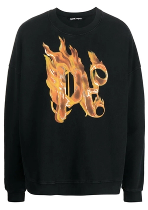 Palm Angels Burning monogram-print sweatshirt - Black