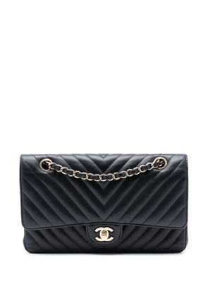 CHANEL Pre-Owned 2018 Medium Classic Chevron Lambskin Double Flap shoulder bag - Black