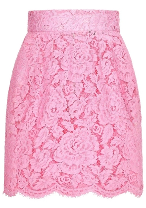 Dolce & Gabbana floral lace miniskirt - Pink