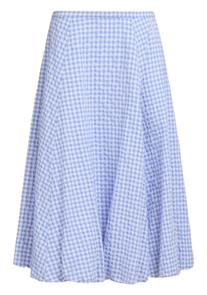 Marni check-print midi skirt - Blue