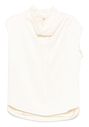 TOTEME sleeveless funnel-neck blouse - White