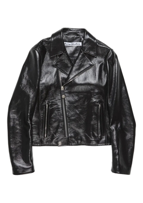 Acne Studios zip-up leather biker jacket - Black