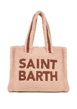 MC2 Saint Barth logo-lettering teddy tote bag - Neutrals