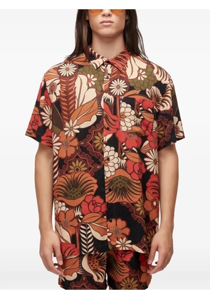 Osklen floral-pattern short-sleeve shirt - Black
