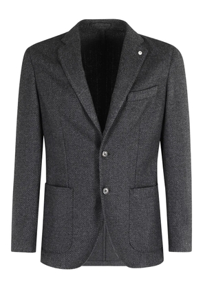 l.b.m. herringbone two-button blazer - Grey