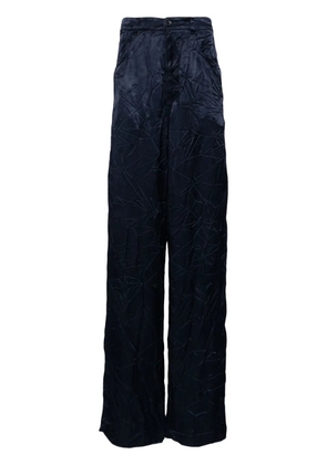Balenciaga crinkled-finish wide-leg trousers - Blue