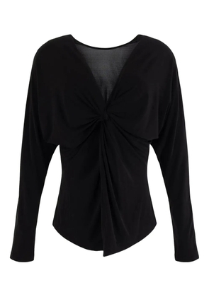 Semicouture knot-detail v-neck blouse - Black