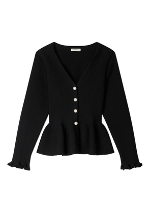 SANDRO textured peplum cardigan - Black