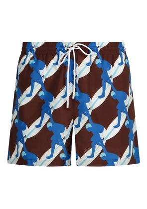 Gucci printed swim shorts - Brown