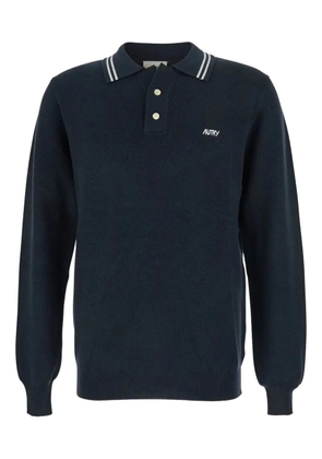 Autry embroidered long-sleeve polo shirt - Blue