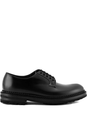Green George leather lace-up derby shoes - Black