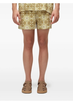 Osklen Pj patterned drawstring shorts - Neutrals