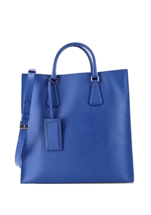 Prada Pre-Owned Convertible Shopping Saffiano Leather Saffiano Leather Tall tote bag - Blue