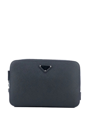 Prada triangle-logo clutch bag - Black