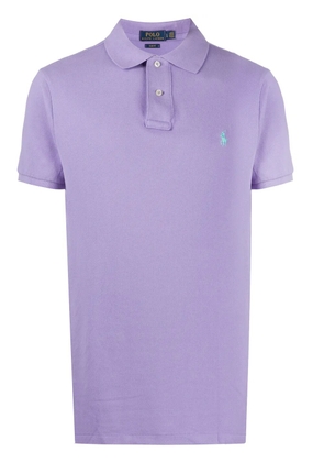 Polo Ralph Lauren logo embroidered shortsleeved polo shirt - Purple
