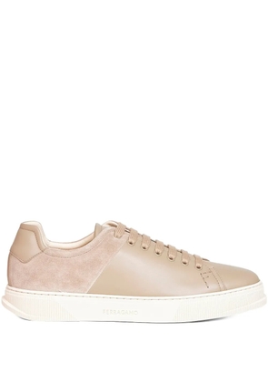 Ferragamo lace-up panelled trainers - Neutrals