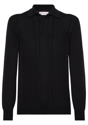 Brunello Cucinelli knitted polo T-shirt - Black