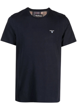 Barbour embroidered-logo cotton T-shirt - Blue