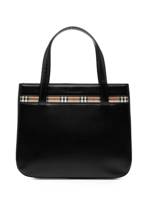 Burberry Pre-Owned 2000-2017 House Check Trimmed Leather handbag - Black